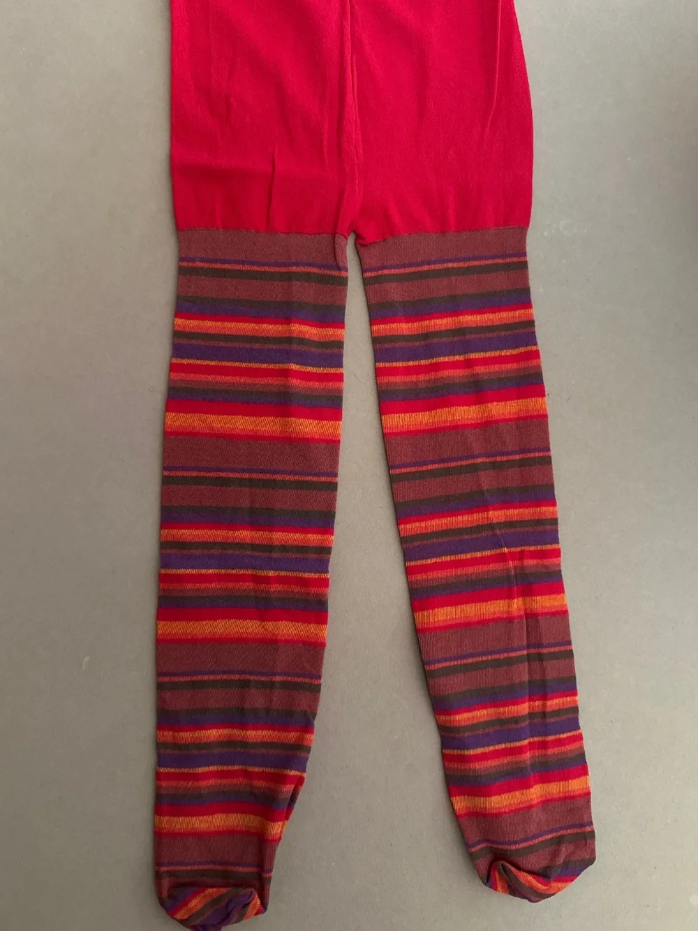 NEW Vintage Striped Red Multicolor Tights Kids 70s style Colorful READ DESCRIP